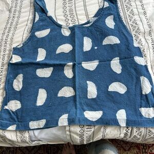Blue and White Patterned Women's Top